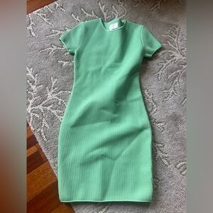 Green shirt ribbed dress small/petite cozi brand